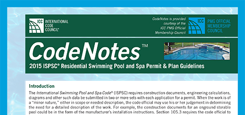 2015 ISPSC® Permisos & Lineamientos de los Planos Para Piscinas Residenciales y Spas