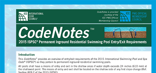 2015 ISPSC® Requisitos de Entrada/Salida de Piscina Residencial Permanente Integrada en el Suelo