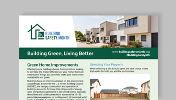 Building Green, Living Better