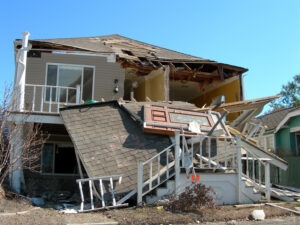 Hurricane Katrina damage to Louisiana's Gulf Coast region.