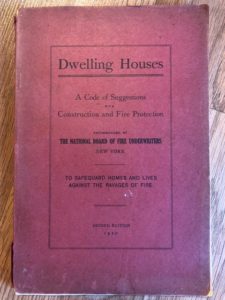 This 1920 “code of suggestions” was gathered before any code official or organization wrote codes, Mathewson said. It all started with underwriters that had to pay out when a city burned.