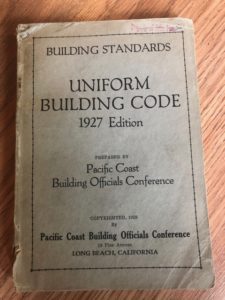 A gift from one of Mathewson’s mentors, this is the first code ever from a building official’s organization. It’s a very rare original and something that could take years to find.
