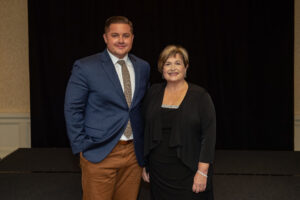 International Code Council Board Shadow Program participant Paul Messplay (left) with Code Council Board President Cindy Davis (right).