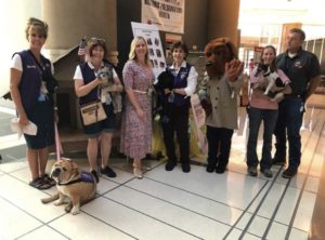 The Phoenix Planning and Development’s 2019 Building Safety Month celebration included a City Hall display incorporating a “Lucky Dog Day” building code theme featuring a video with speaking dogs emphasizing building to code. Sky Harbor Navigation Buddies and Sgt. McGruff the Crime-Stop Dog was on-hand to pull the winning tickets for two unique dog houses raffled to lucky winners.