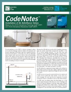 CodeNotes, air admittance valve code