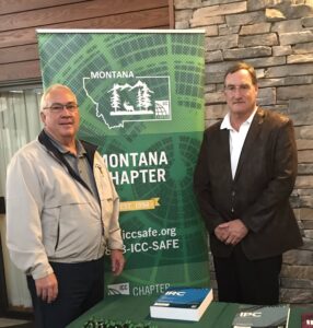 Clifton (left) with Kraig Stevenson introducing the International Plumbing Code in Montana.