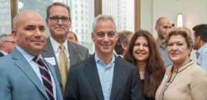 Tim Schmitz (second from left), lead senior regional manager of ICC Government Relations, was part of the team that worked on getting the city of Chicago to adopt the International Codes for the first time. Here he is at the ordinance signing to adopt the codes with lobbyist (from left) Jon Rosenblatt, Chicago Mayor Rahm Emanuel, City Commissioner Judy Frydland and ICC Government Relations Senior Vice President Sara Yerkes.