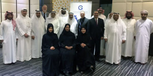 Osama Younan (sixth from right) presented a review of Los Angeles City’s water ordinance and the implementation and enforcement procedures of the Los Angeles City Codes during a training event held in Riyadh, Saudi Arabia.