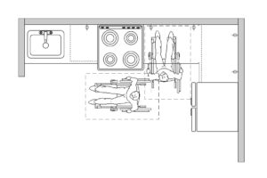 Accessible unit kitchen outlet example.