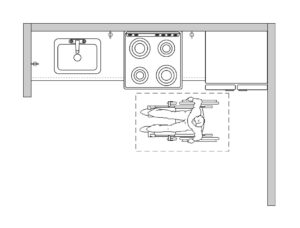 Type B unit kitchen outlet example.