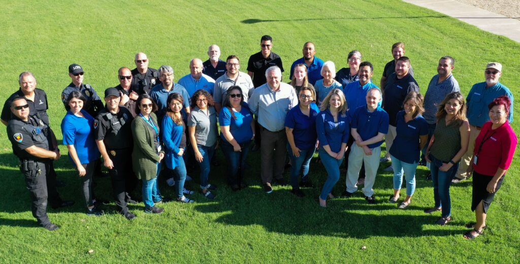 Larry Nichols (front row, center) and his award-winning Community Development Department team gather for a photo following the International Code Council’s announcement that Nichols is the recipient of the 2022 ICC Raising the Profile Award.
