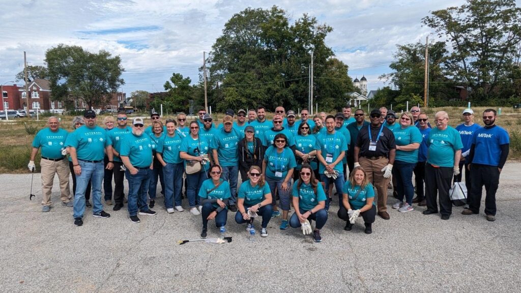 Volunteers at the Veterans Community Project campus.