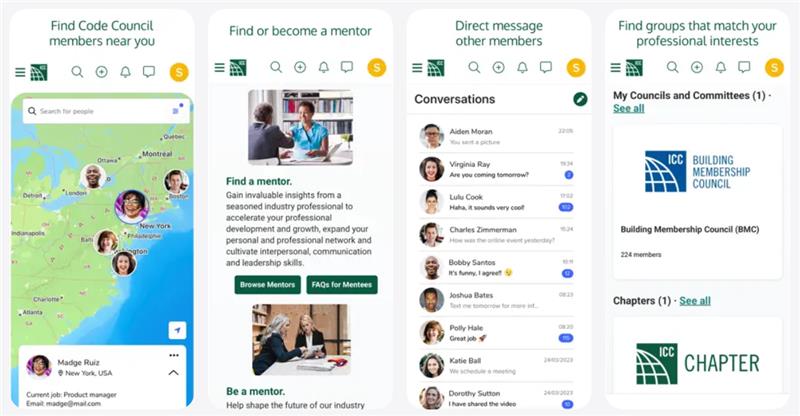 ICC member community app screenshots