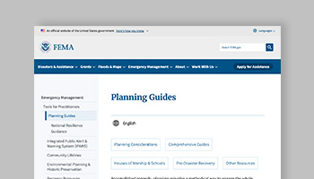 FEMA guides web page