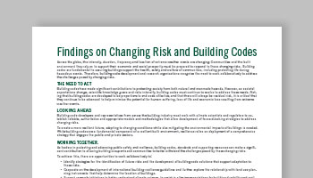 Findings on Changing Risk and Building Codes