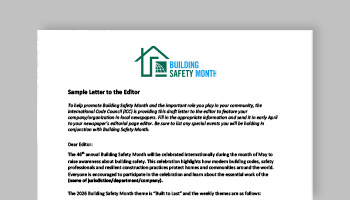 Building Safety Month Letter to Editor Template