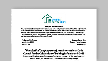 Building Safety Month Press Release Template