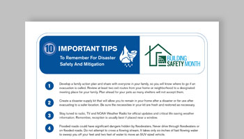 10 tips for Disaster Safety