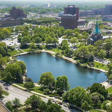 wade oval lagoon in Cleveland, Ohio